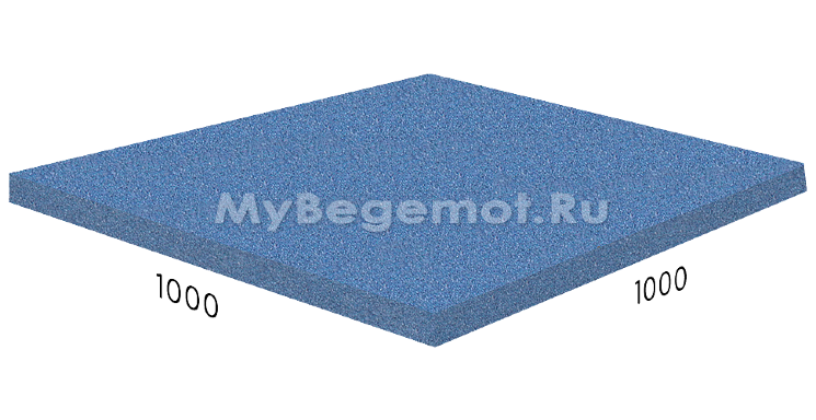 Резиновая плитка RUBBLEX STANDART, 100x100 см, синяя