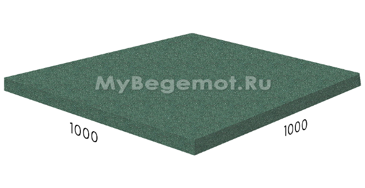Резиновая плитка M-KORT STANDART, 1000x1000 мм, зеленая